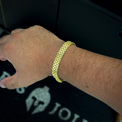 Pulseira Esteira 10mm Banhado a Ouro 18K