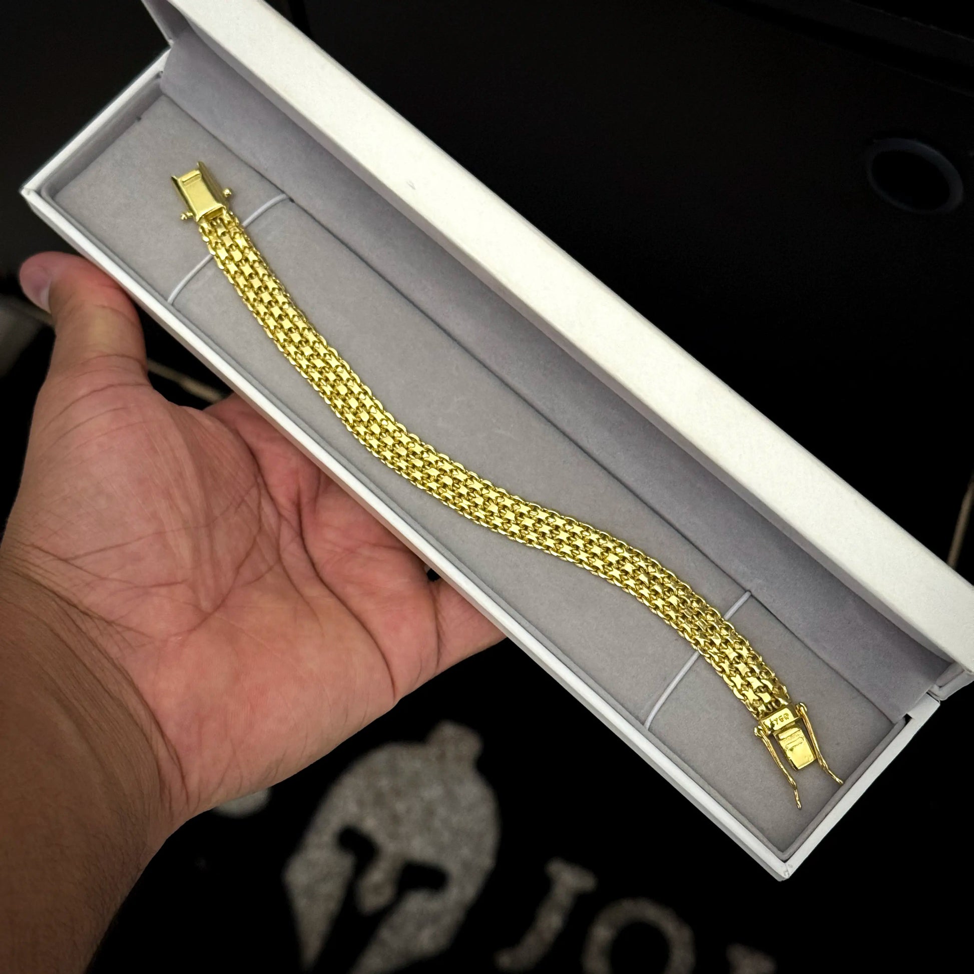 Pulseira Esteira 10mm Banhado a Ouro 18K