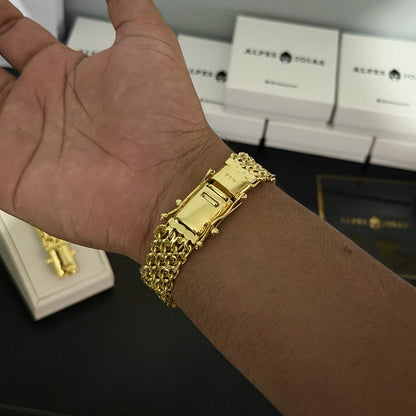 Pulseira Esteira 16mm Banhado a Ouro 18K