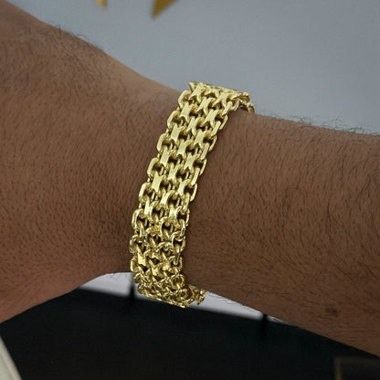 Pulseira Esteira 16mm Banhado a Ouro 18K