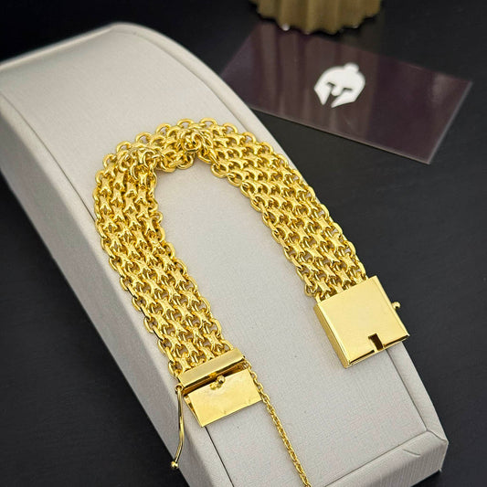 Pulseira Esteira 16mm Banhado a Ouro 18K