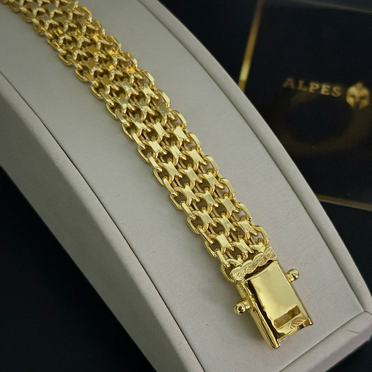 Pulseira Esteira 16mm Banhado a Ouro 18K