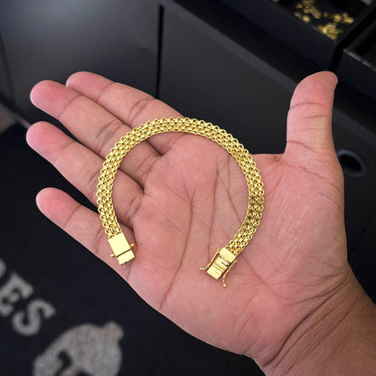 Pulseira Esteira 8mm Banhado a Ouro 18K