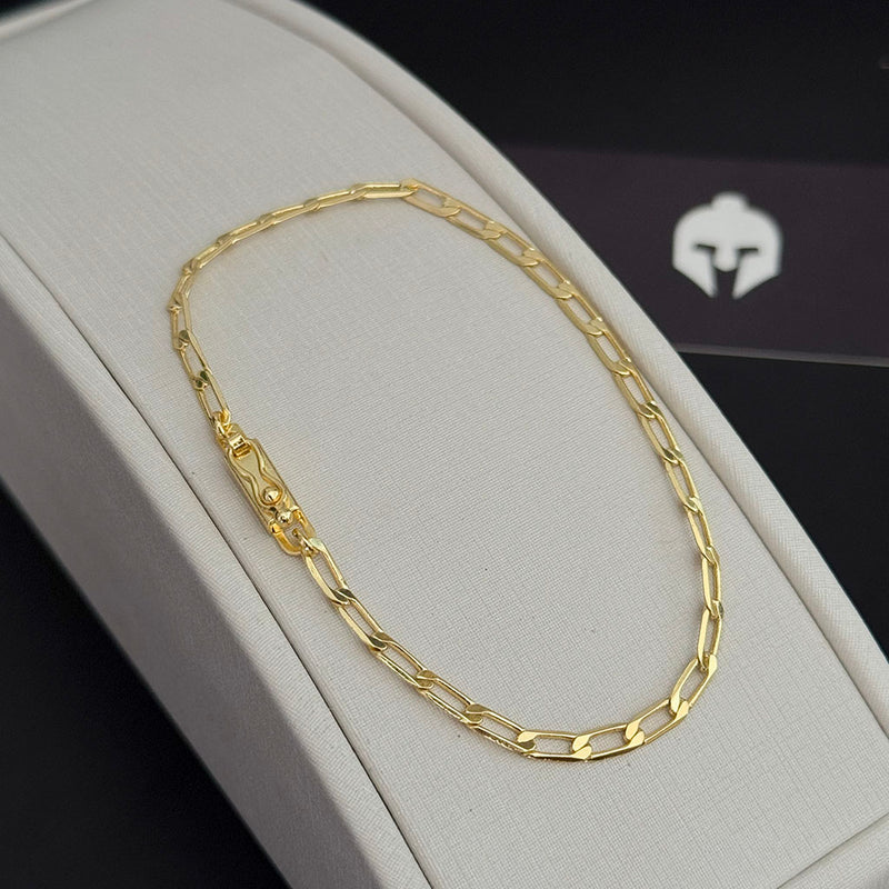 Pulseira Grumet Laminada 3mm Banhada a Ouro 18K