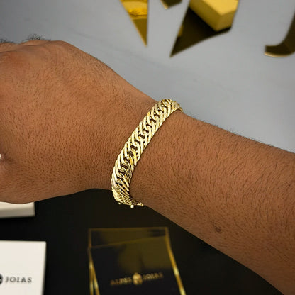 Pulseira Grumet Tripla 12mm Banhado a Ouro 18K