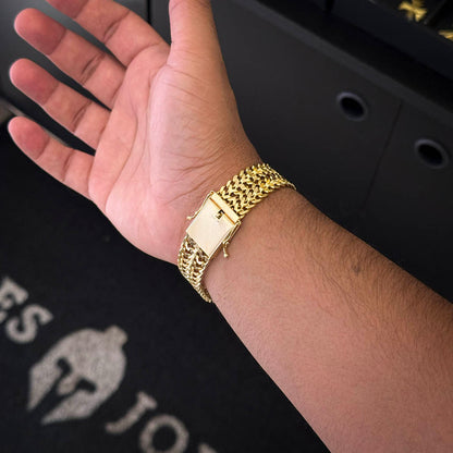 Pulseira Lacraia 16mm Banhado a Ouro 18K
