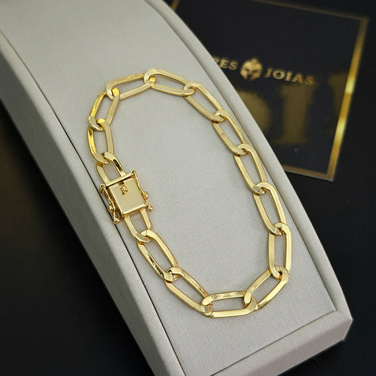 Pulseira Laminada 8mm Banhado a Ouro 18K