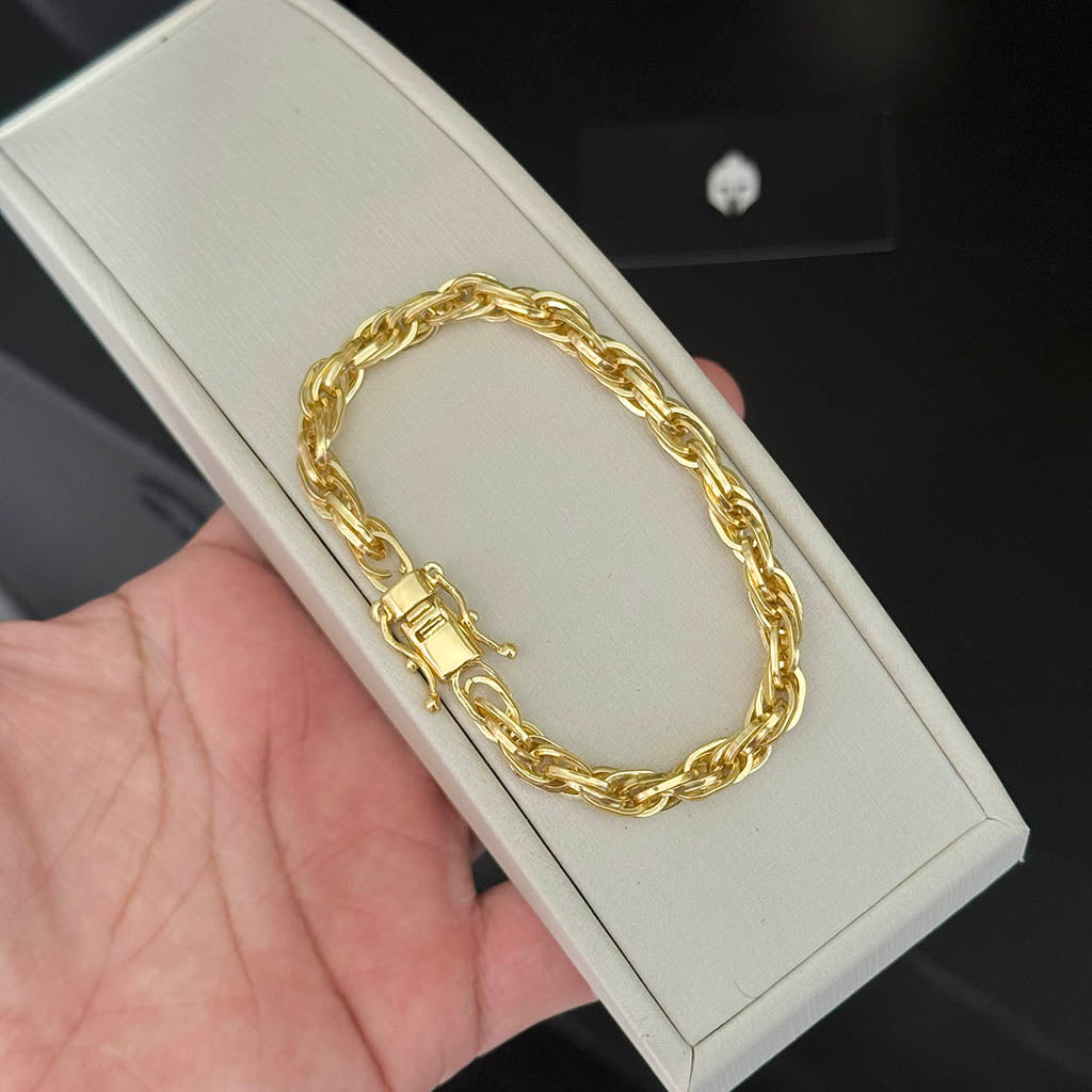 Pulseira Meia Corda 6mm Banhada a Ouro 18K