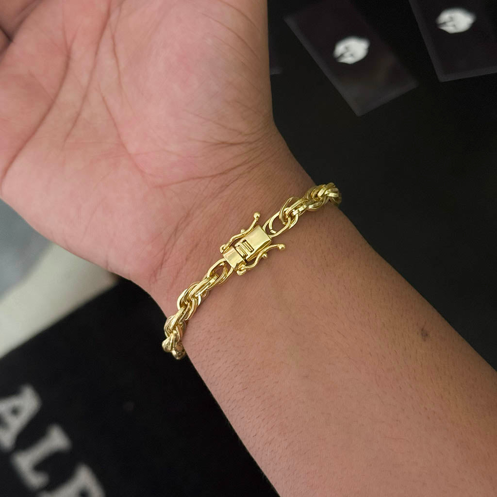 Pulseira Meia Corda 6mm Banhada a Ouro 18K