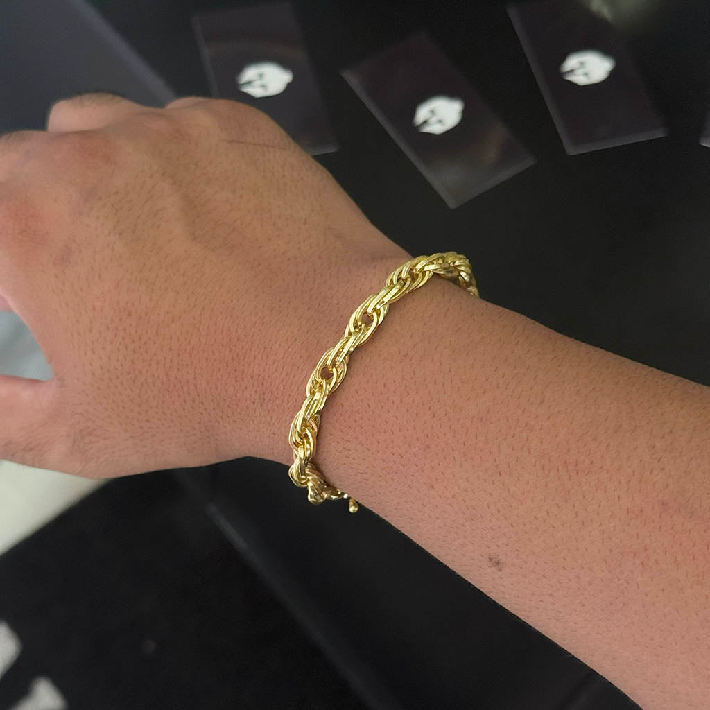 Pulseira Meia Corda 6mm Banhada a Ouro 18K
