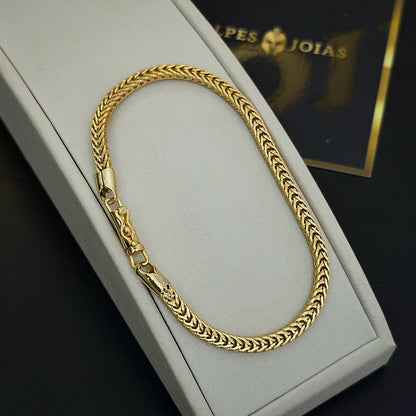 Pulseira Palmeira 4,5mm Banhado a Ouro 18K