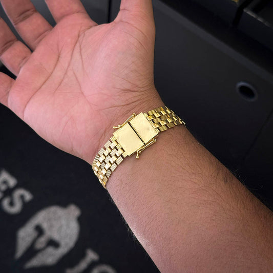 Pulseira Americana 16mm Banhado a Ouro 18K