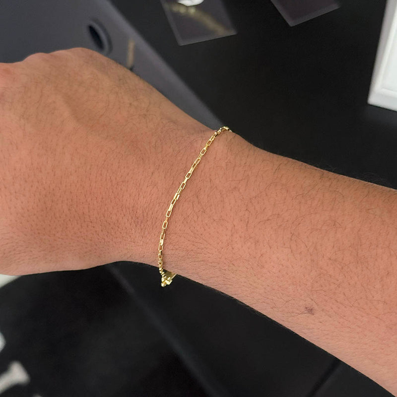 Pulseira Tijolinho 1,5mm Banhada a Ouro 18K