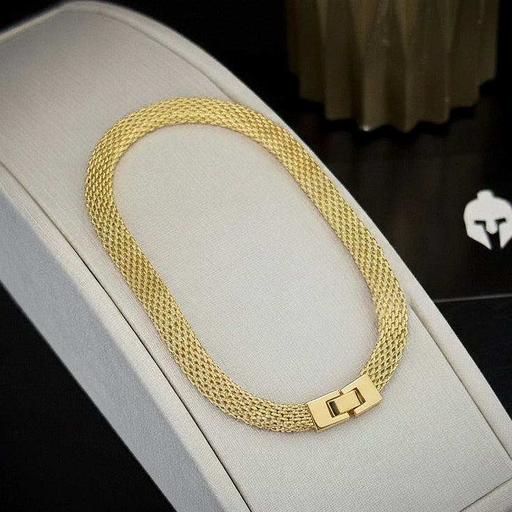 Pulseira Veneziana 10mm Banhado a Ouro 18K