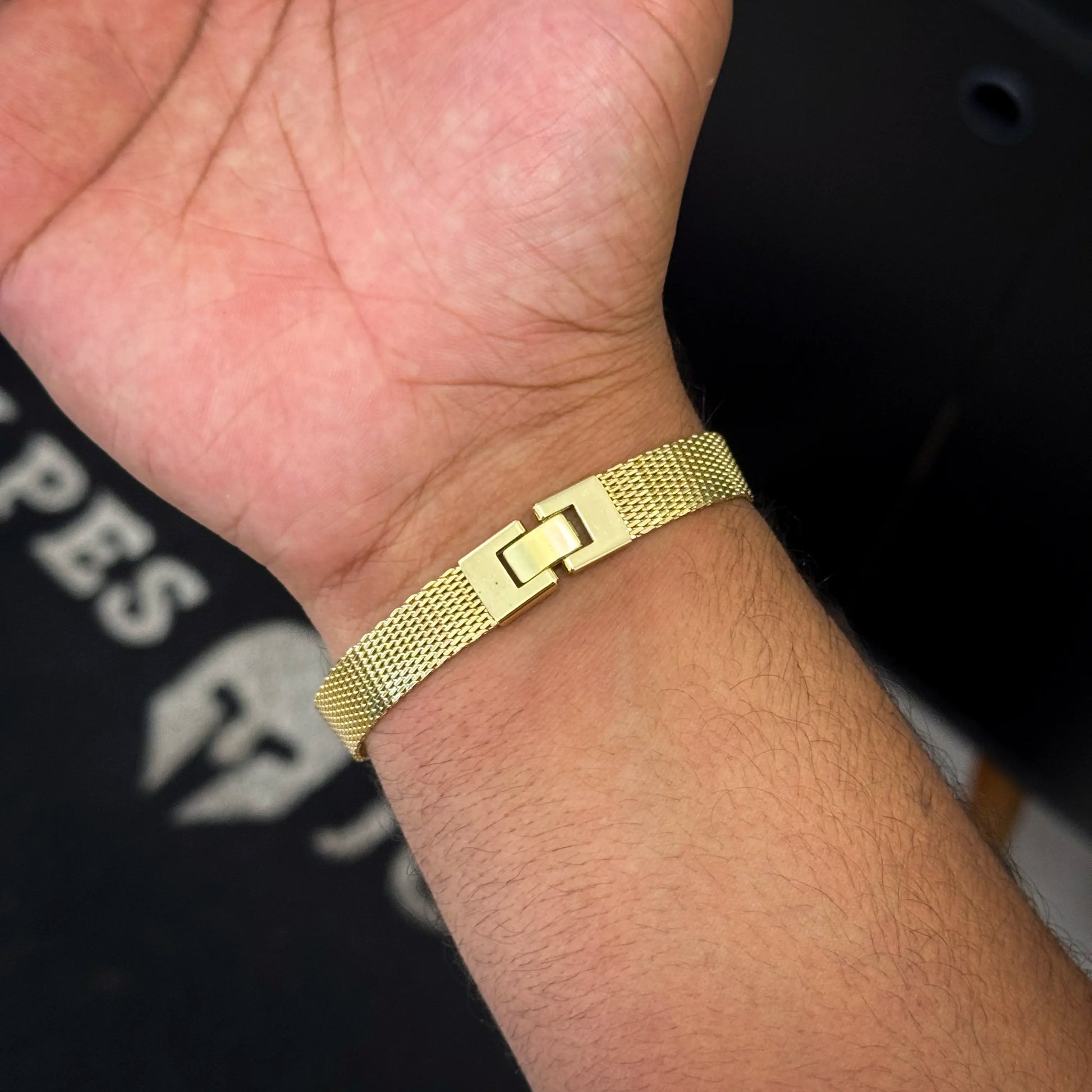 Pulseira Veneziana 10mm Banhado a Ouro 18K