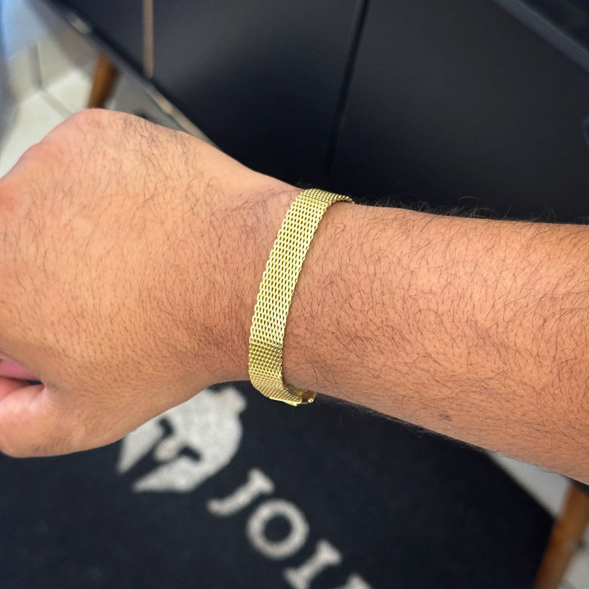 Pulseira Veneziana 10mm Banhado a Ouro 18K