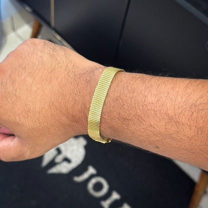 Pulseira Veneziana 10mm Banhado a Ouro 18K