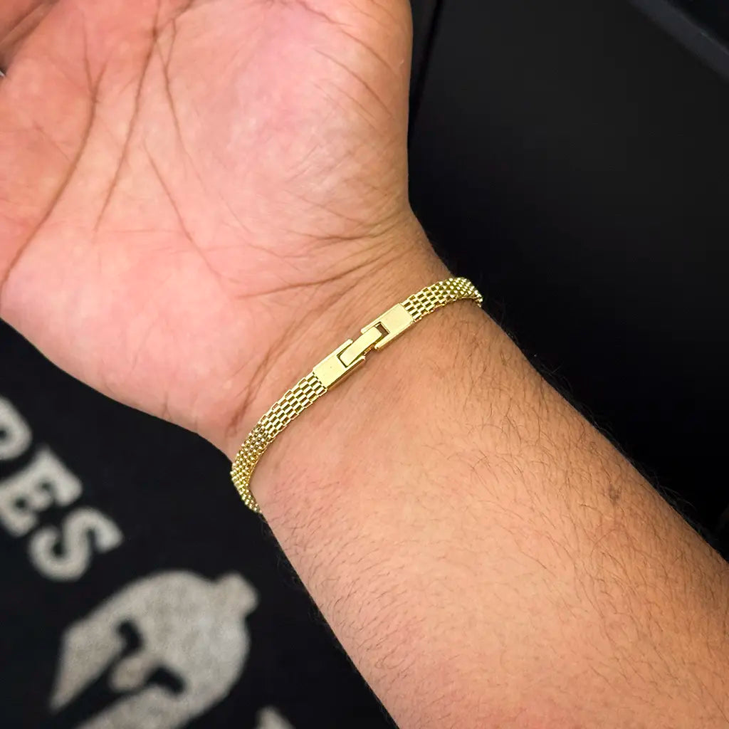 Pulseira Veneziana 5mm Banhado a Ouro 18K