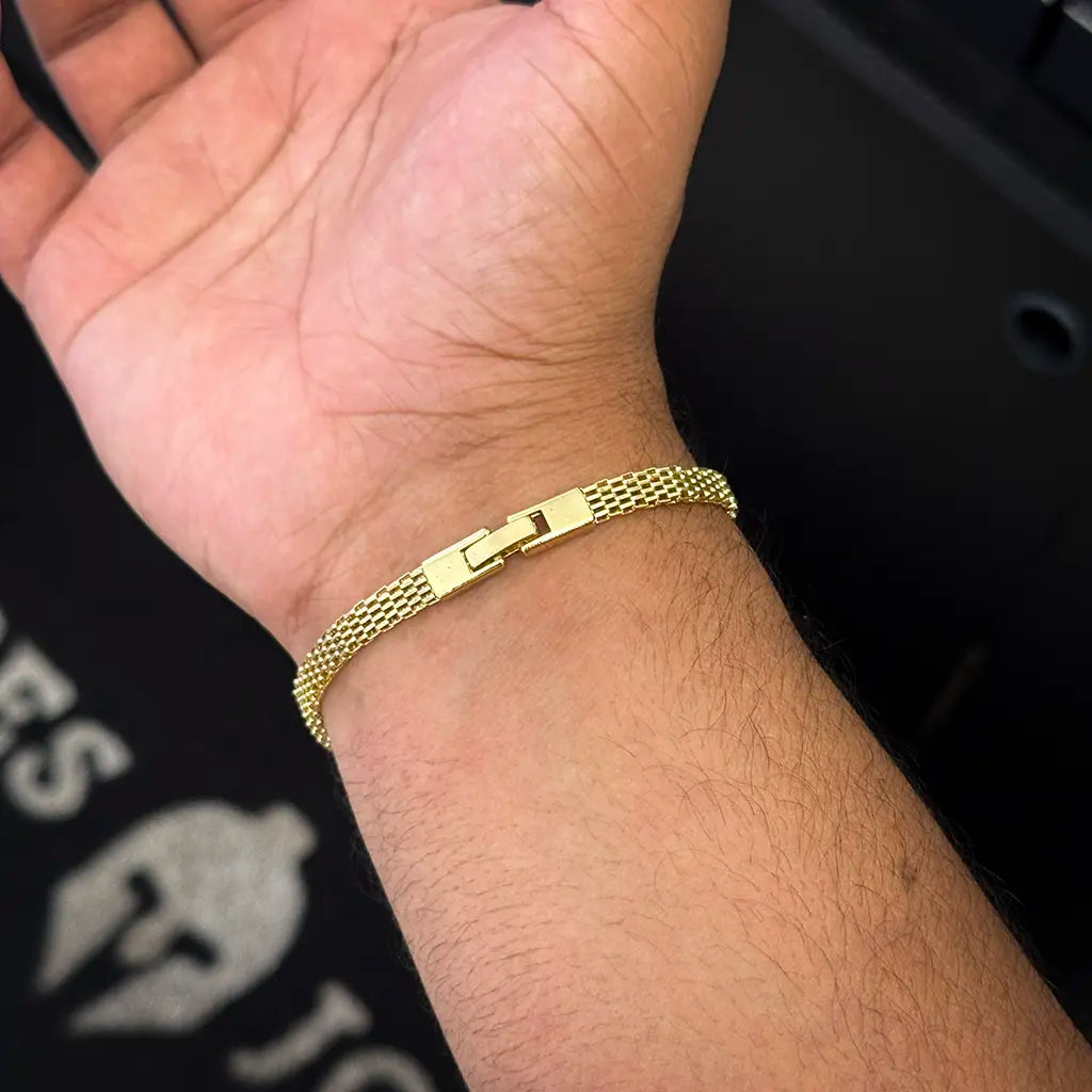 Pulseira Veneziana 5mm Banhado a Ouro 18K
