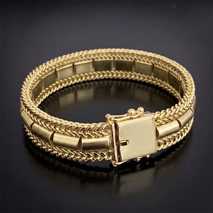 Pulseira Venezuelana 15mm Banhado a Ouro 18K