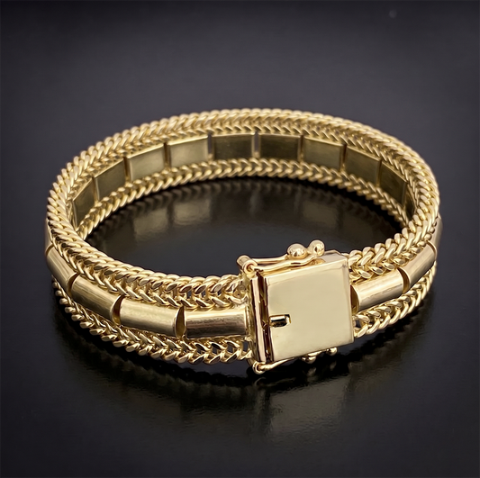 Pulseira Venezuelana 15mm Banhado a Ouro 18K