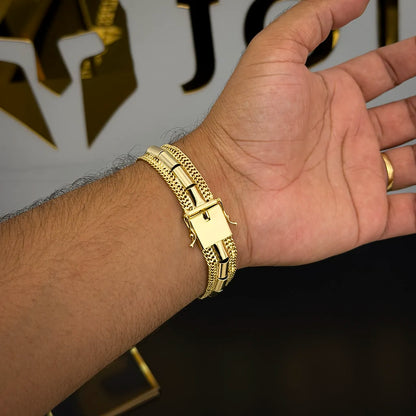 Pulseira Venezuelana 15mm Banhado a Ouro 18K
