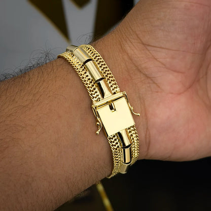 Pulseira Venezuelana 15mm Banhado a Ouro 18K