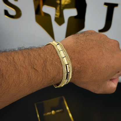 Pulseira Venezuelana 15mm Banhado a Ouro 18K