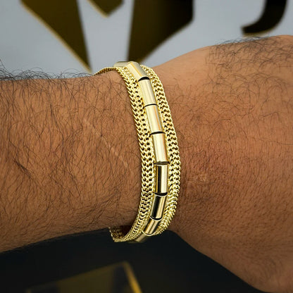 Pulseira Venezuelana 15mm Banhado a Ouro 18K