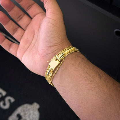 Pulseira Venezuelana 7mm Banhado a Ouro 18K