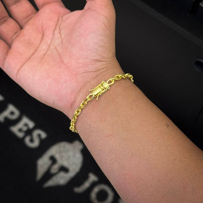 Pulseira Cadeado 4mm Banhado a Ouro 18K