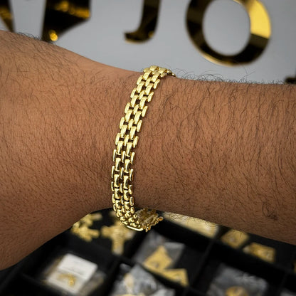 Pulseira Americana 10mm Banhada a Ouro 18K
