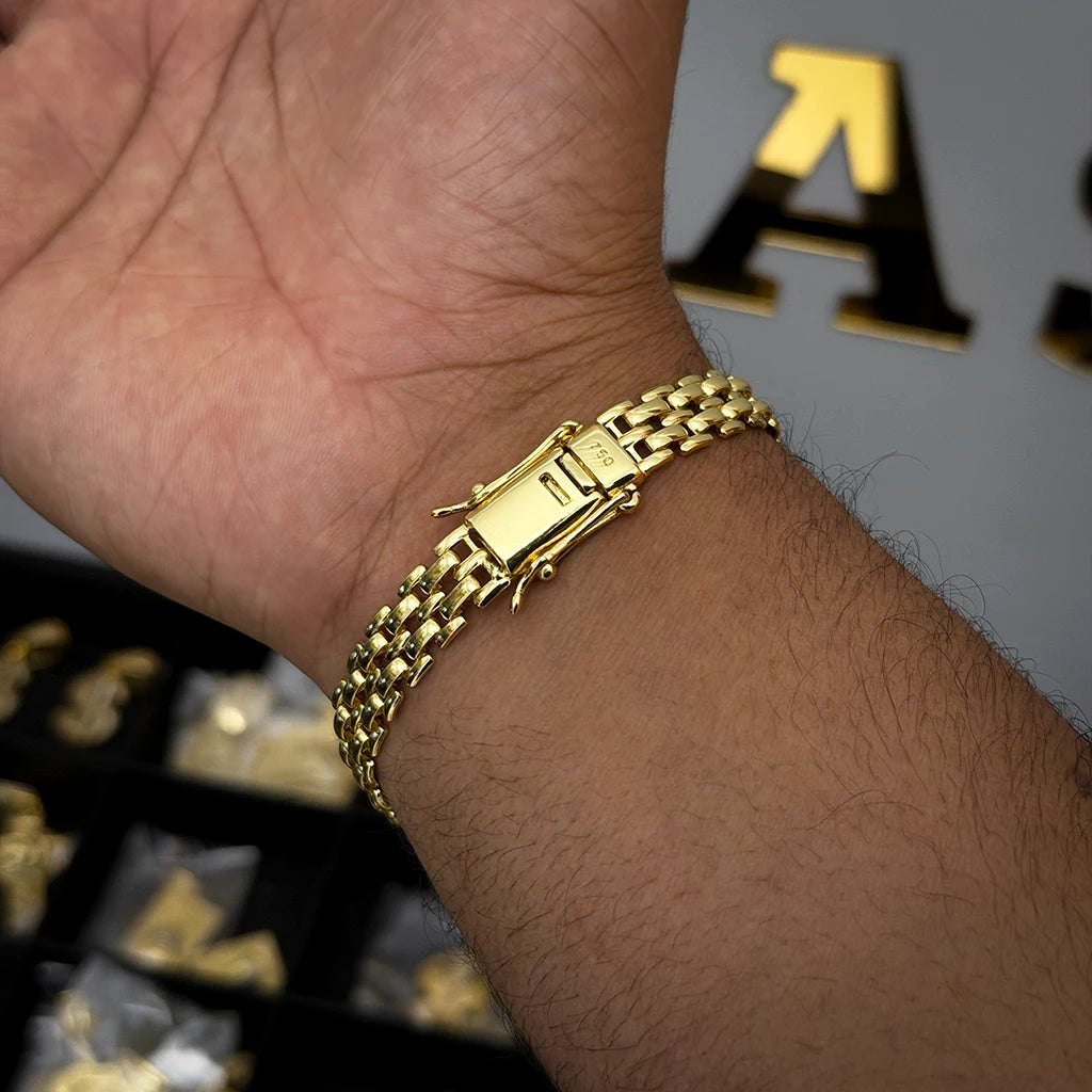 Pulseira Americana 10mm Banhada a Ouro 18K