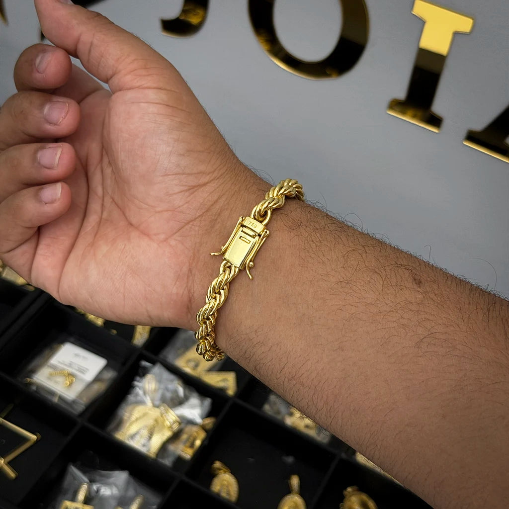 Pulseira Baiana 10mm Banhado a Ouro 18K