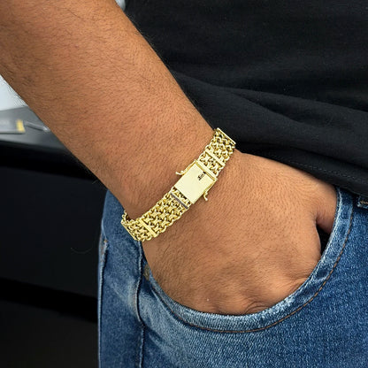 Pulseira Bismark 13mm Banhado a Ouro 18K
