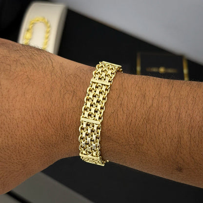 Pulseira Bismark 13mm Banhado a Ouro 18K