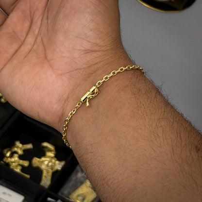 Pulseira Cadeado 2mm Banhado a Ouro 18K