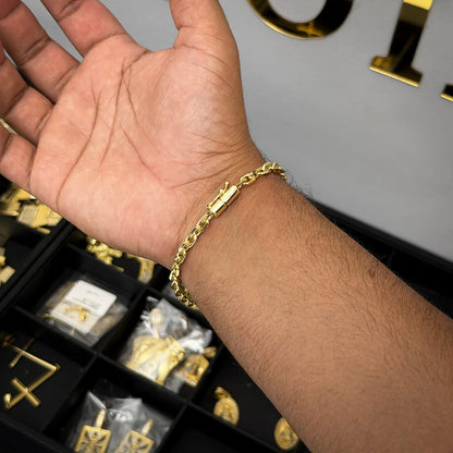 Pulseira Cadeado 5mm Banhado a Ouro 18K