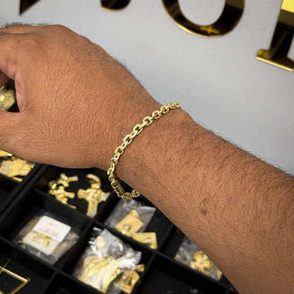 Pulseira Cadeado 5mm Banhado a Ouro 18K