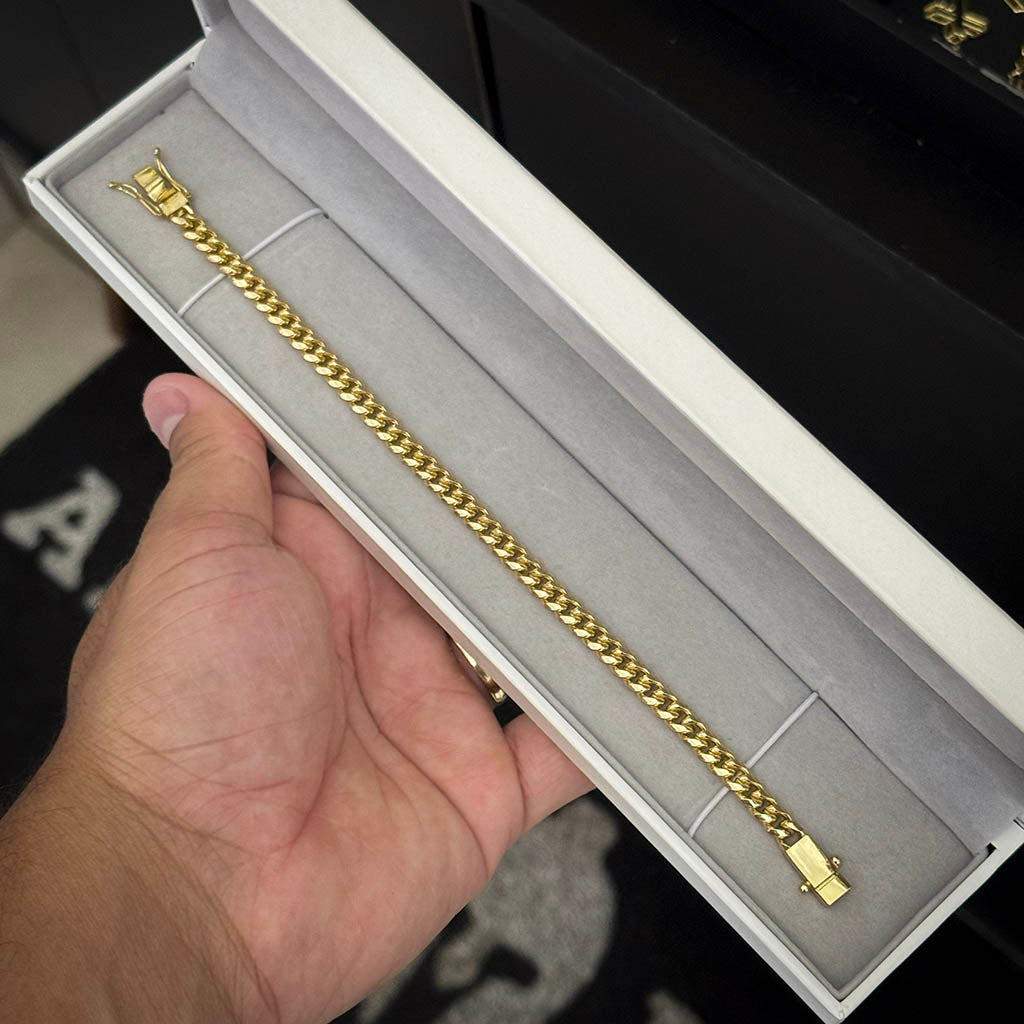 Pulseira Cuban 6mm Banhada a Ouro 18K