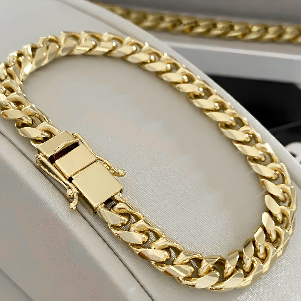 Pulseira Cuban 8mm Banhado a Ouro 18K