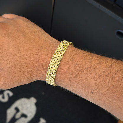 Pulseira Esteira 12mm Banhado a Ouro 18K