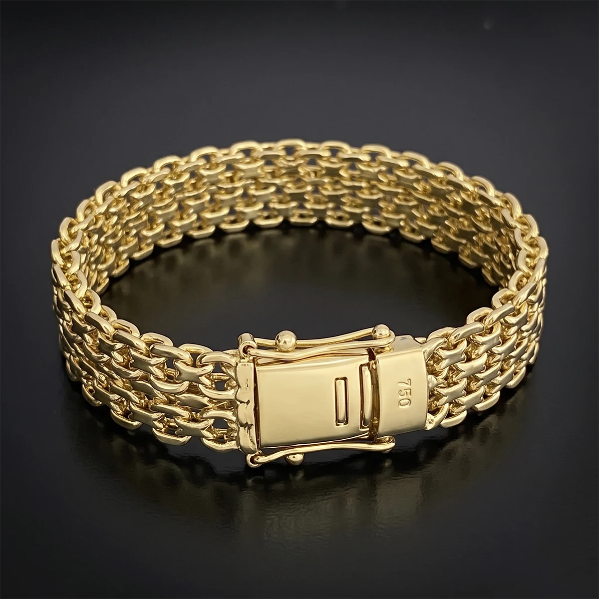 Pulseira Esteira 16mm Banhado a Ouro 18K