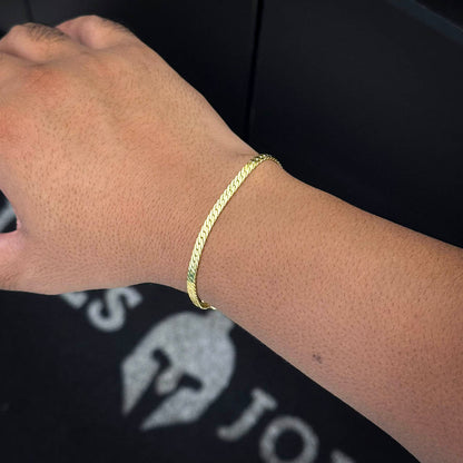 Pulseira Flat 4mm Banhada a Ouro 18K
