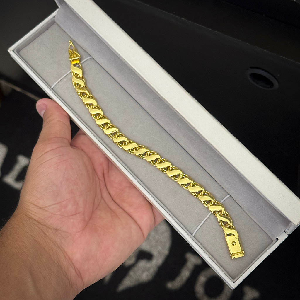 Pulseira Friso S 8mm Banhada a Ouro 18K