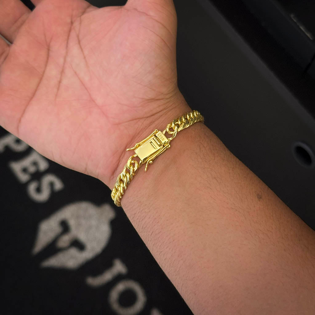 Pulseira Grumet Dupla 10mm Banhada a Ouro 18K