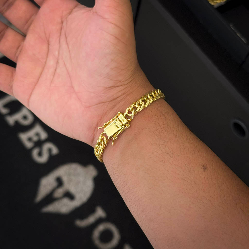 Pulseira Grumet Dupla 10mm Banhada a Ouro 18K