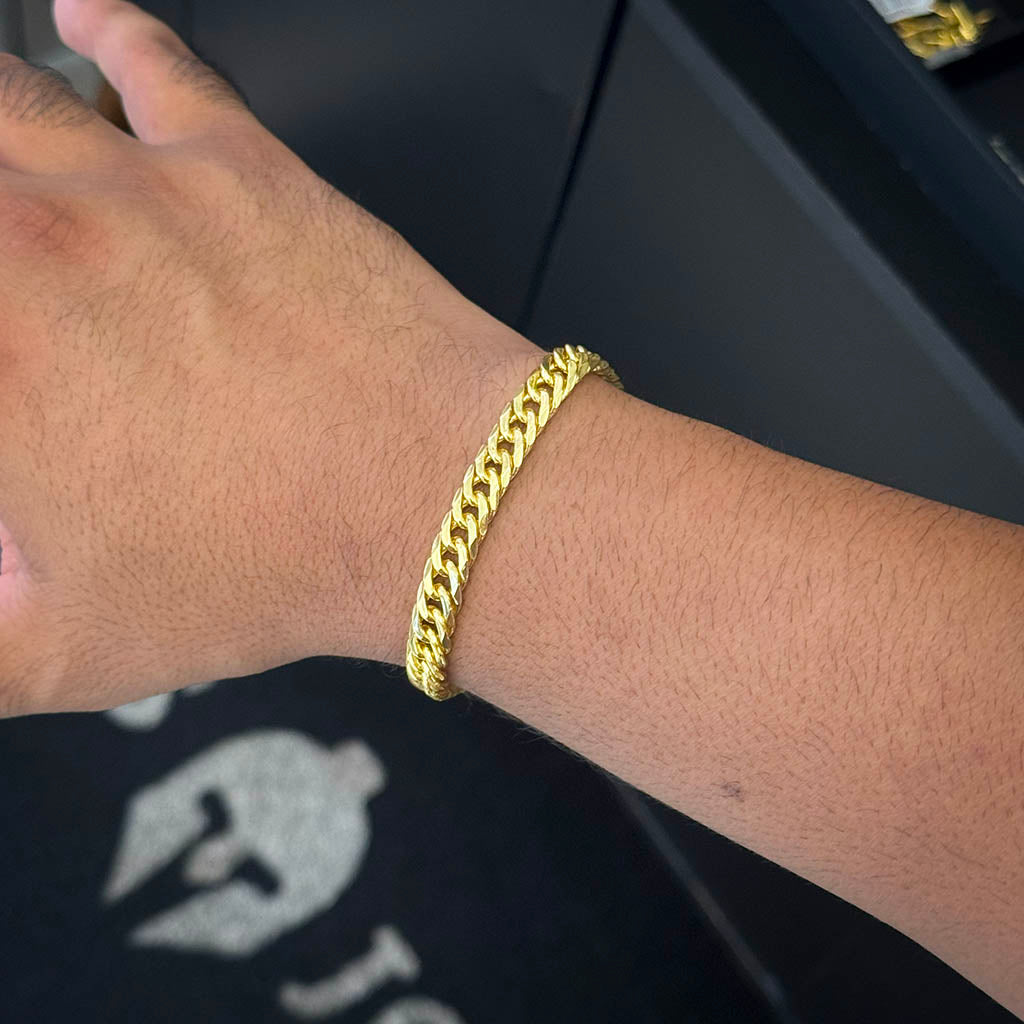 Pulseira Grumet Dupla 10mm Banhada a Ouro 18K