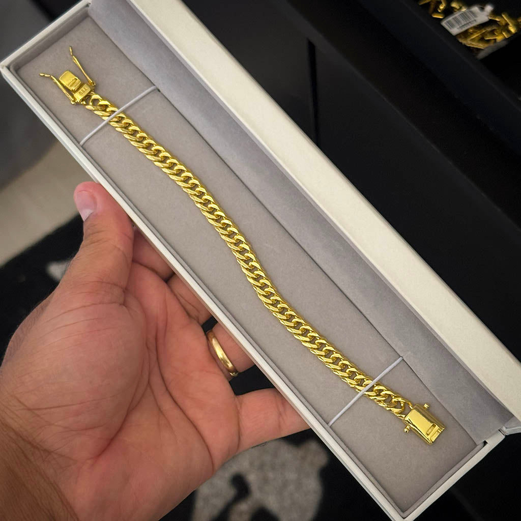 Pulseira Grumet Dupla 10mm Banhada a Ouro 18K