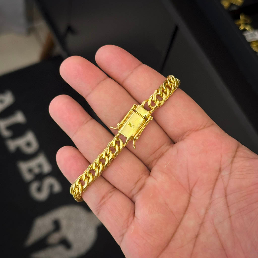 Pulseira Grumet Dupla 10mm Banhada a Ouro 18K